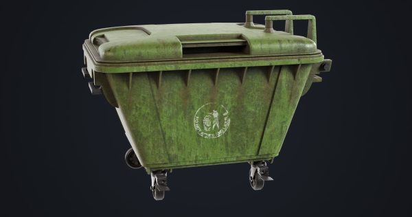 Old Dirty Dustbin All PBR Unity UE Textures Included