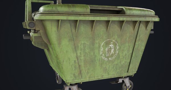 Old Dirty Dustbin All PBR Unity UE Textures Included