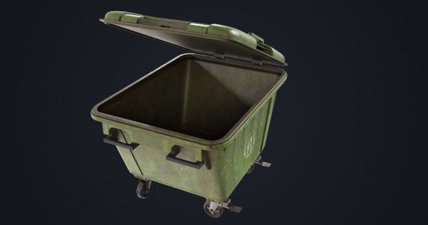 Old Dirty Dustbin All PBR Unity UE Textures Included