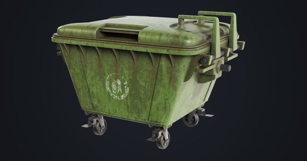 Old Dirty Dustbin All PBR Unity UE Textures Included