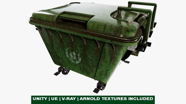 Old Dirty Dustbin All PBR Unity UE Textures Included