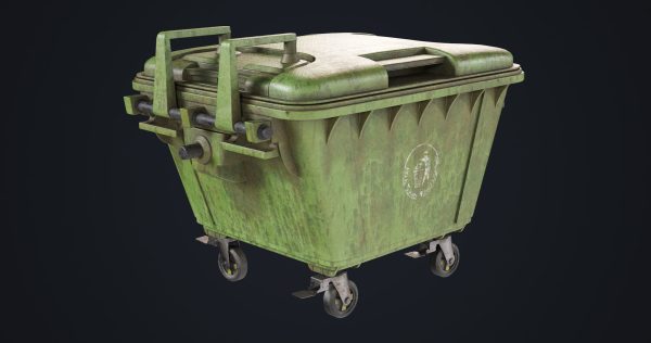 Old Dirty Dustbin All PBR Unity UE Textures Included