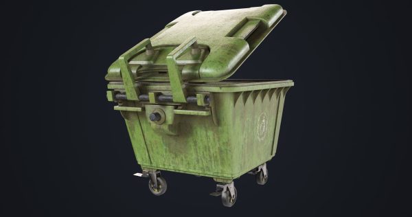 Old Dirty Dustbin All PBR Unity UE Textures Included