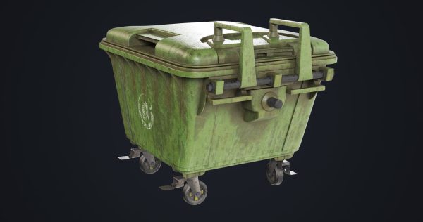 Old Dirty Dustbin All PBR Unity UE Textures Included