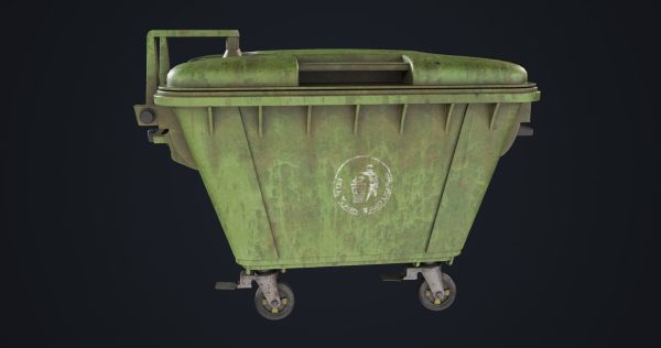 Old Dirty Dustbin All PBR Unity UE Textures Included