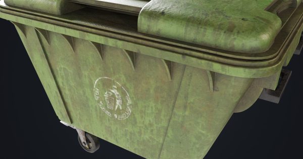 Old Dirty Dustbin All PBR Unity UE Textures Included