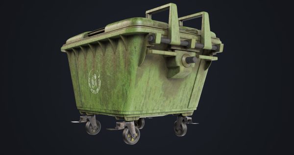 Old Dirty Dustbin All PBR Unity UE Textures Included