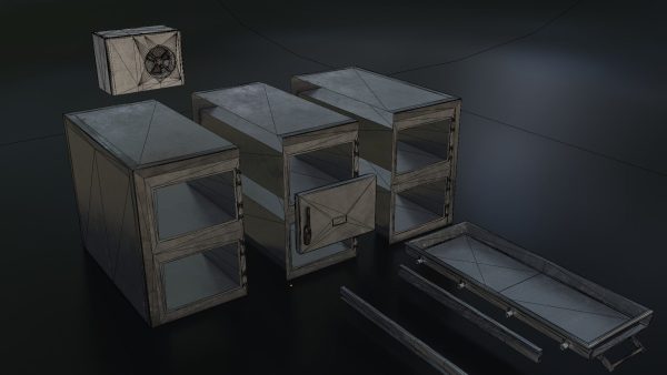 Old Dirty Morgue Drawer - Mortuary Fridge