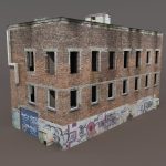Old Factory Ruin Low Poly 137
