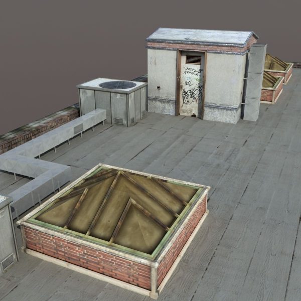 Old Factory Ruin Low Poly 137