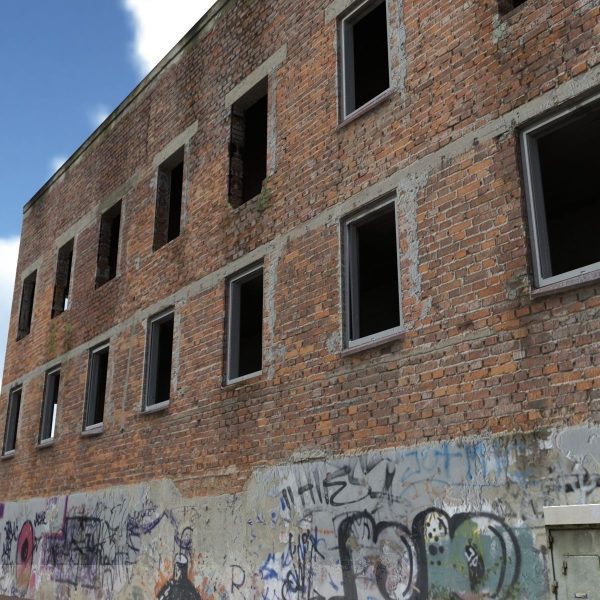 Old Factory Ruin Low Poly 137