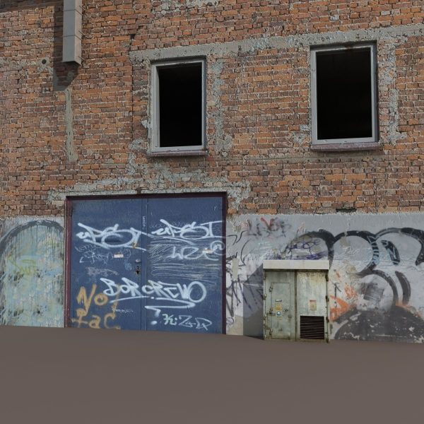 Old Factory Ruin Low Poly 137
