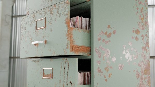 Old File Cabinet with Rust and degradation