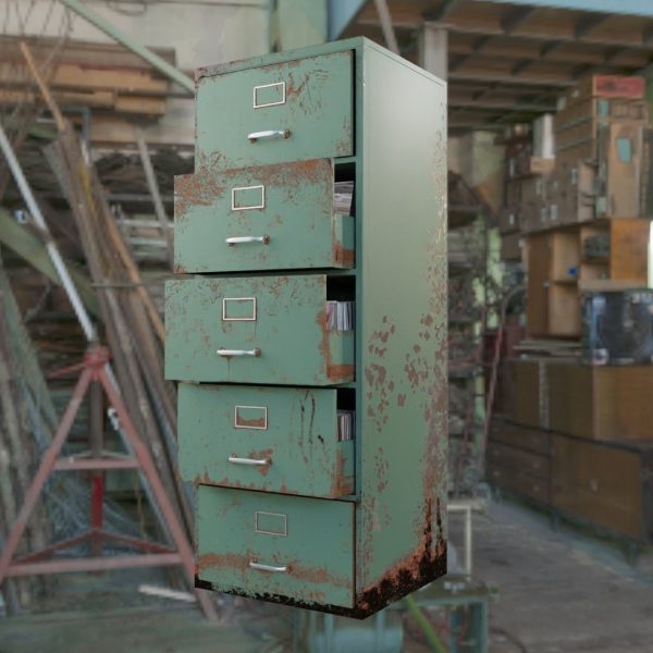 Old File Cabinet with Rust and degradation