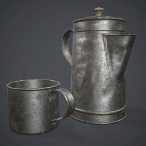old-metal-coffee-carafe-with-cup-pbr-game-ready-3d-model-low-poly-max-obj-mtl-fbx