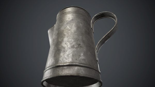 Old Metal Coffee Carafe With Cup PBR Game Ready