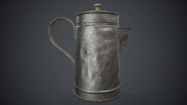 Old Metal Coffee Carafe With Cup PBR Game Ready