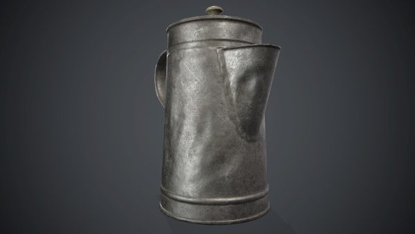 Old Metal Coffee Carafe With Cup PBR Game Ready