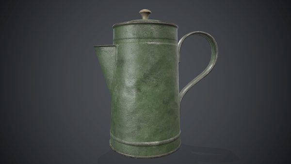 Old Metal Coffee Carafe With Cup PBR Game Ready