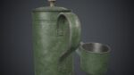 Old Metal Coffee Carafe With Cup PBR Game Ready