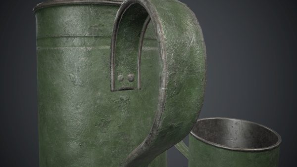 Old Metal Coffee Carafe With Cup PBR Game Ready
