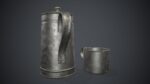 Old Metal Coffee Carafe With Cup PBR Game Ready