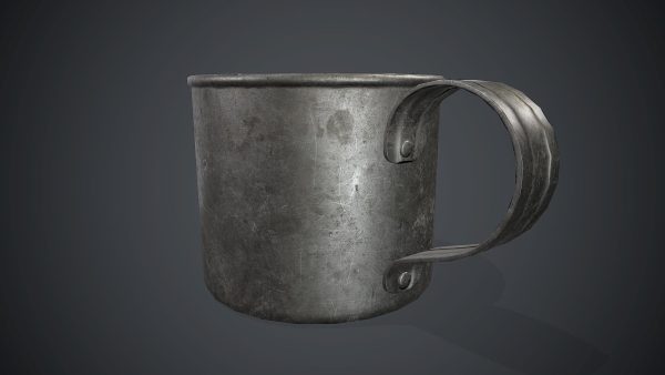 Old Metal Coffee Carafe With Cup PBR Game Ready