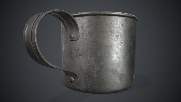 Old Metal Coffee Carafe With Cup PBR Game Ready