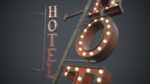 Old Metal Hotel Sign PBR Game Ready