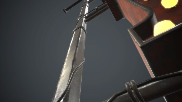 Old Metal Hotel Sign PBR Game Ready