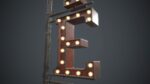 Old Metal Hotel Sign PBR Game Ready