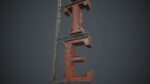 Old Metal Hotel Sign PBR Game Ready