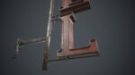 Old Metal Hotel Sign PBR Game Ready