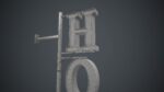 Old Metal Hotel Sign PBR Game Ready