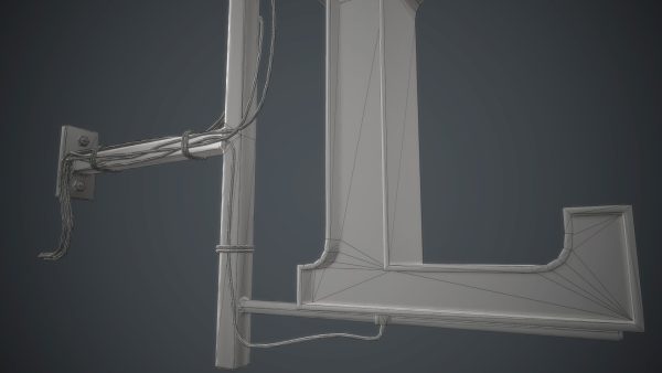 Old Metal Hotel Sign PBR Game Ready