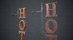 Old Metal Hotel Sign PBR Game Ready