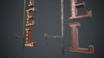 Old Metal Hotel Sign PBR Game Ready