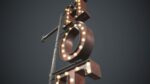 Old Metal Hotel Sign PBR Game Ready