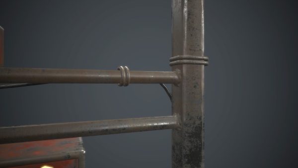 Old Metal Hotel Sign PBR Game Ready