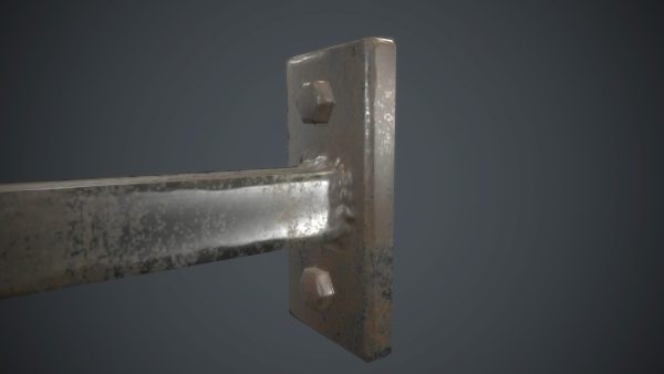 Old Metal Hotel Sign PBR Game Ready