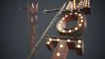 Old Metal Motel Sign PBR Game Ready