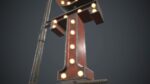 Old Metal Motel Sign PBR Game Ready