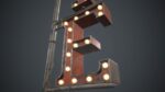 Old Metal Motel Sign PBR Game Ready
