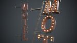 Old Metal Motel Sign PBR Game Ready