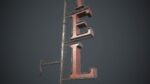 Old Metal Motel Sign PBR Game Ready