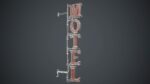 Old Metal Motel Sign PBR Game Ready