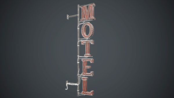 Old Metal Motel Sign PBR Game Ready