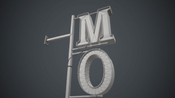 Old Metal Motel Sign PBR Game Ready