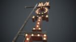Old Metal Motel Sign PBR Game Ready