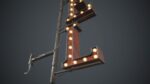 Old Metal Motel Sign PBR Game Ready